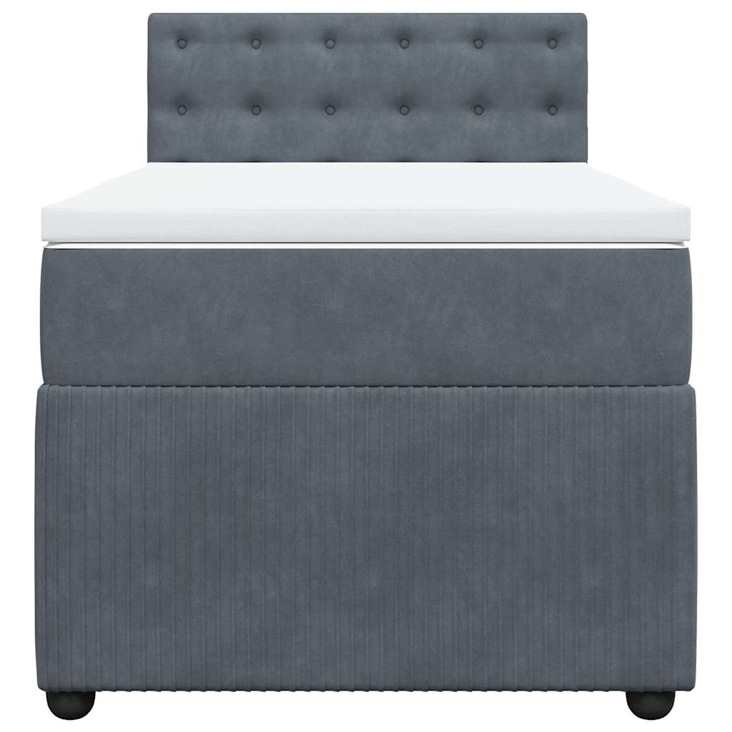 Sommier à lattes de lit et matelas Gris foncé 90x190 cm Velours - XIOS