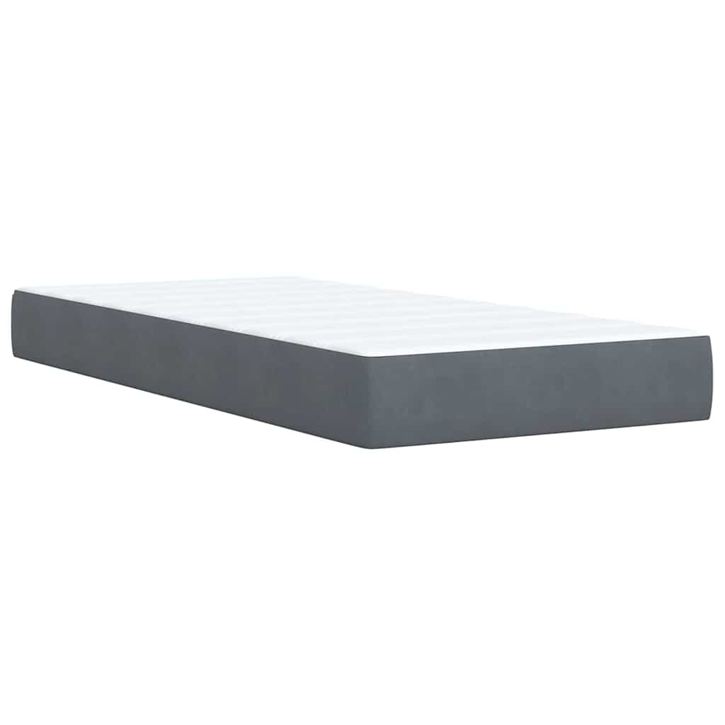 Sommier à lattes de lit et matelas Gris foncé 90x190 cm Velours - XIOS