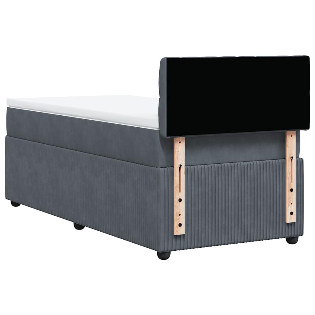 Sommier à lattes de lit et matelas Gris foncé 90x200 cm Velours - XIOS