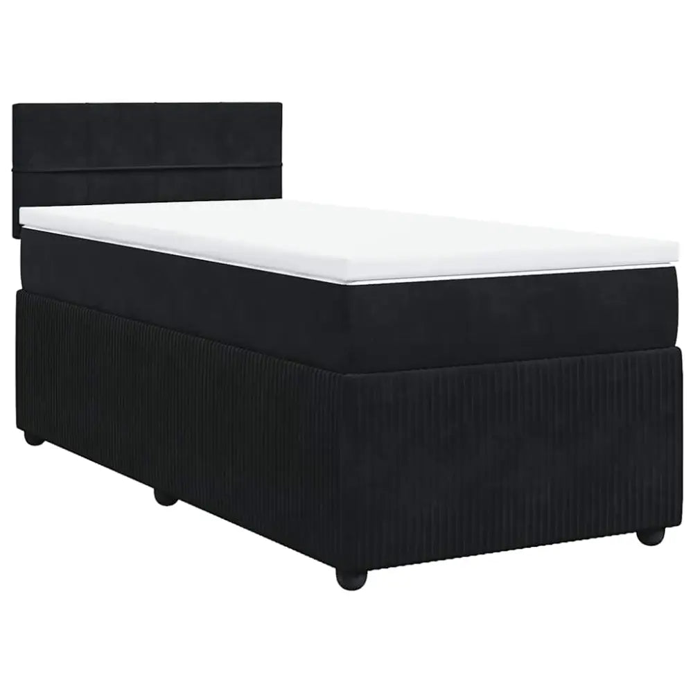 Sommier à lattes de lit avec matelas Noir 90x200 cm Velours - XIOS Store SNC