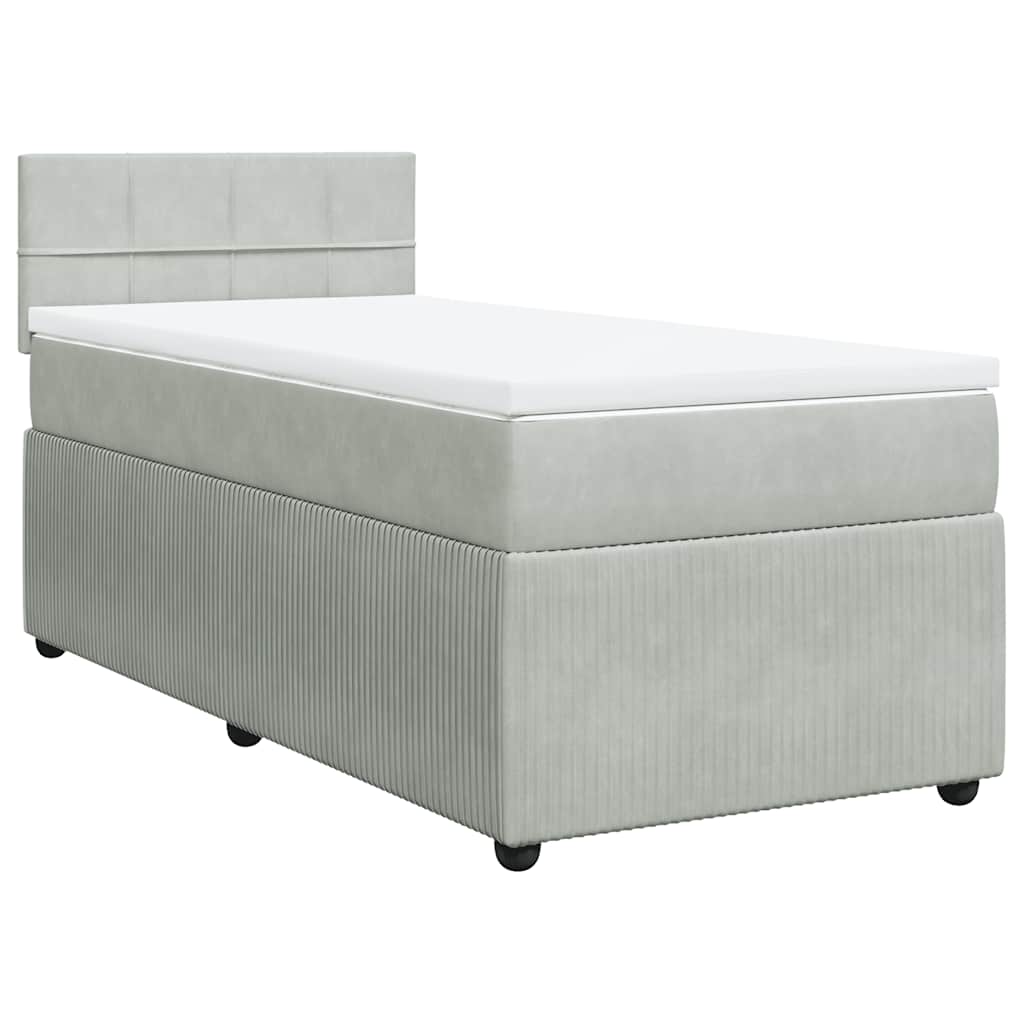 Sommier à lattes de lit et matelas Gris clair 100x200cm Velours - XIOS