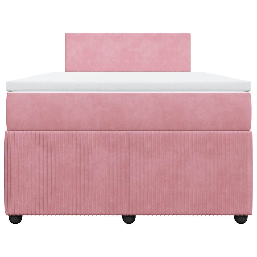 Sommier à lattes de lit avec matelas rose 120x190 cm velours - XIOS