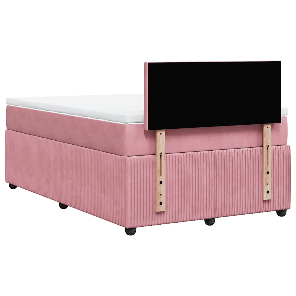 Sommier à lattes de lit avec matelas rose 120x190 cm velours - XIOS