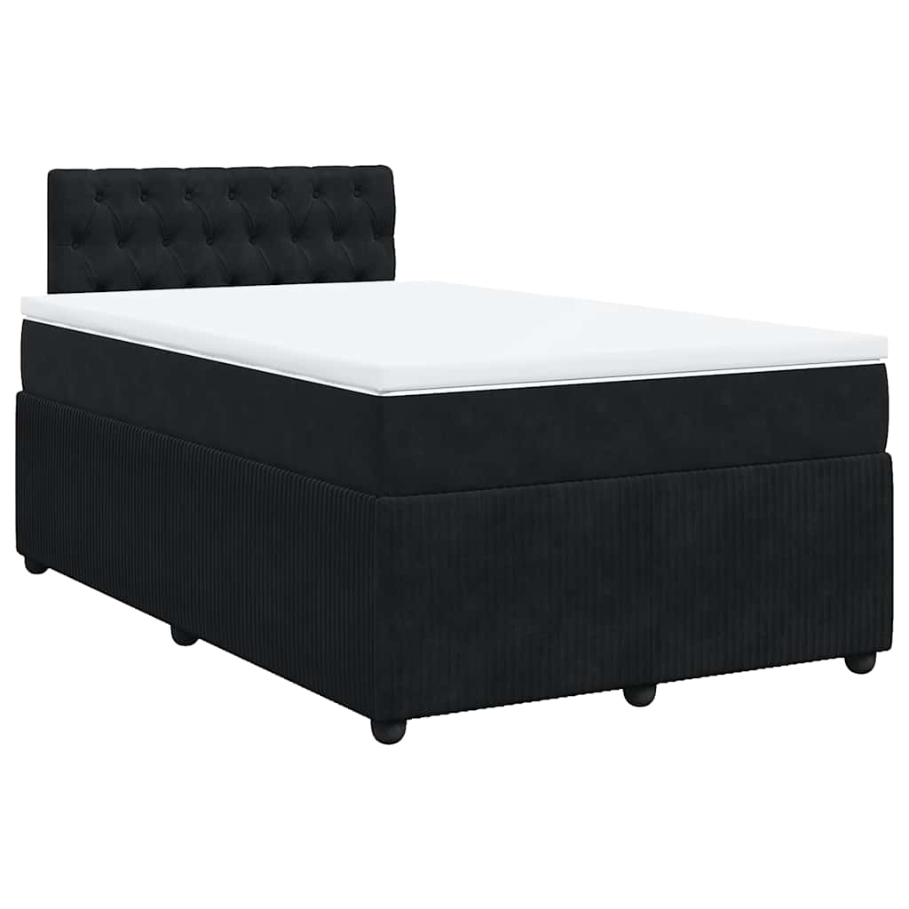 Sommier à lattes de lit avec matelas noir 120x190 cm velours - XIOS