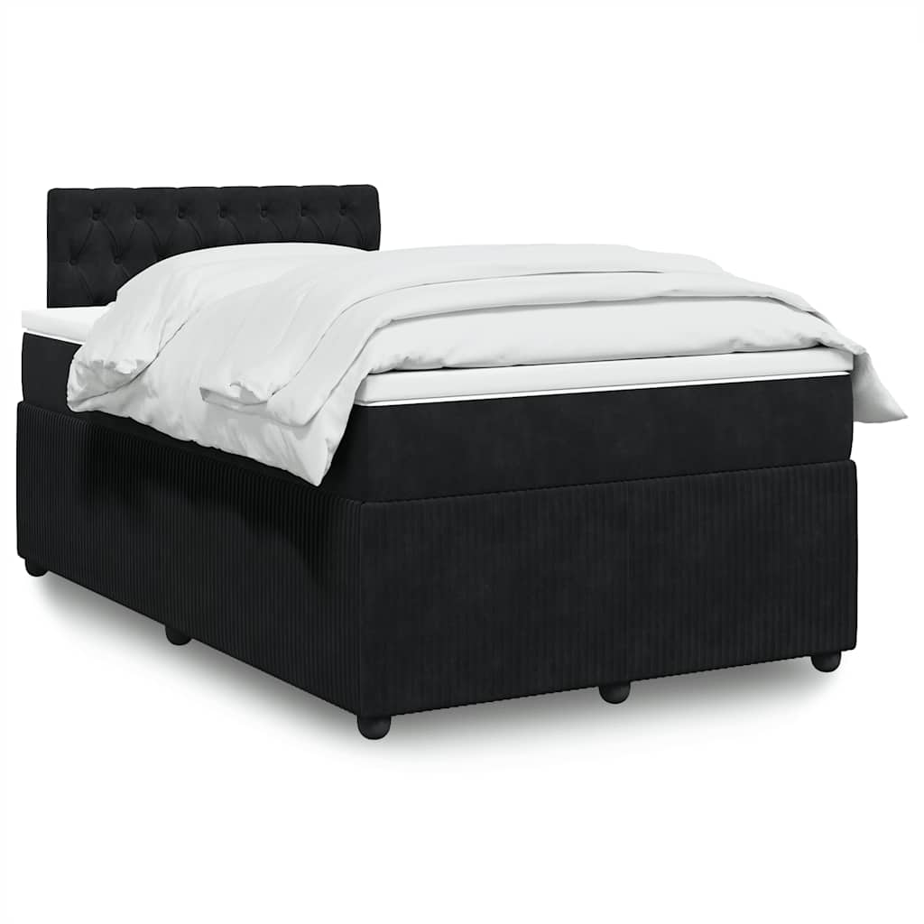 Sommier à lattes de lit avec matelas noir 120x190 cm velours - XIOS