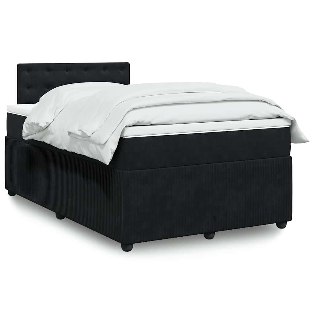 Sommier à lattes de lit avec matelas noir 120x190 cm velours - XIOS