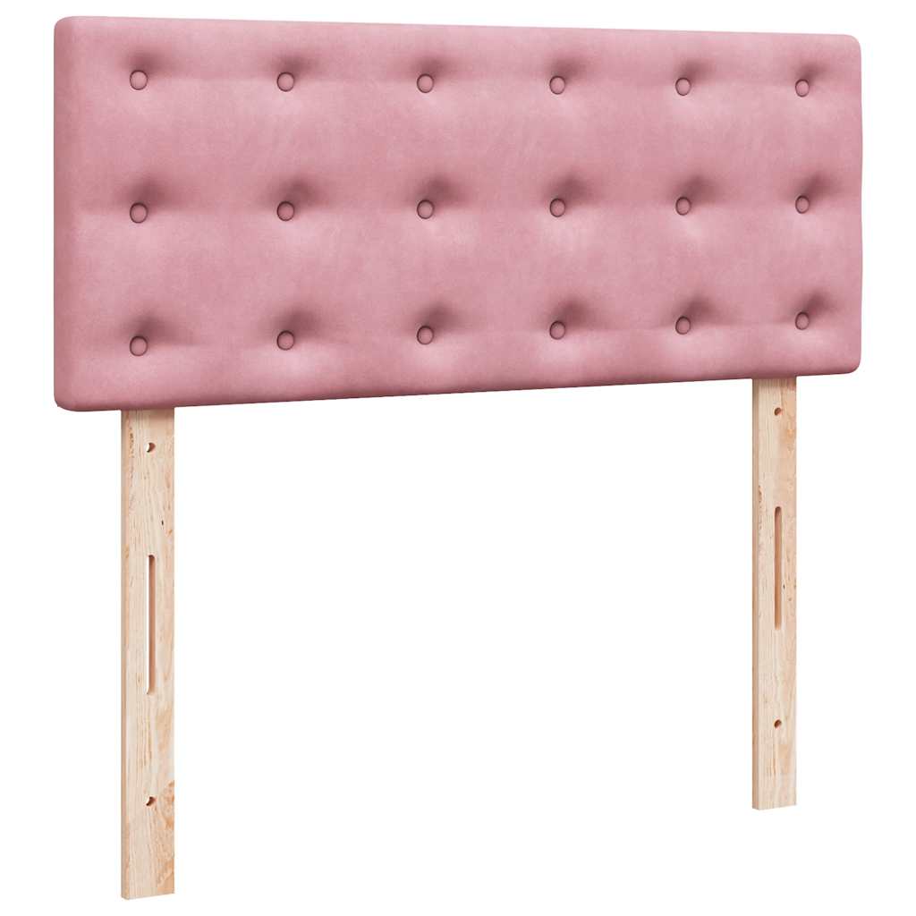 Sommier à lattes de lit avec matelas rose 120x190 cm velours - XIOS