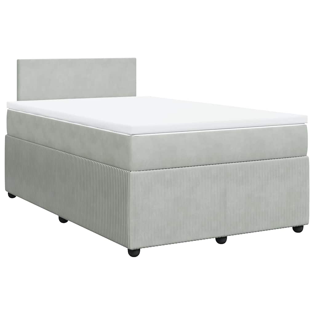 Sommier à lattes de lit et matelas Gris clair 120x200cm Velours - XIOS
