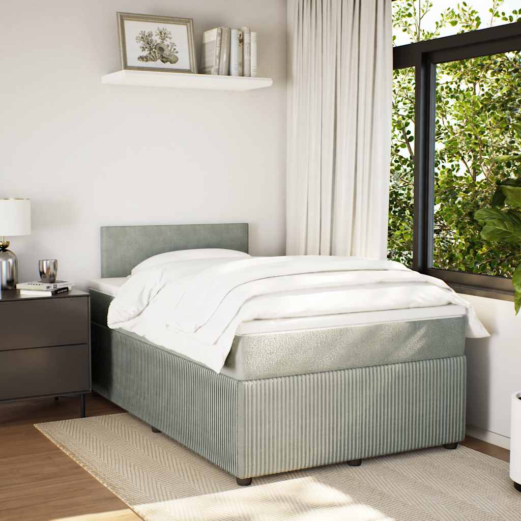 Sommier à lattes de lit et matelas Gris clair 120x200cm Velours - XIOS