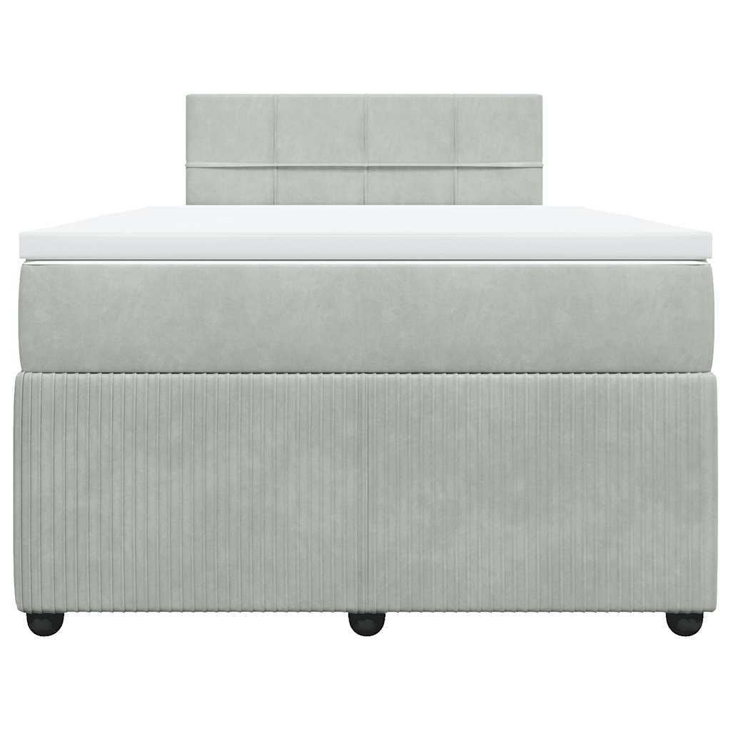 Sommier à lattes de lit et matelas Gris clair 120x200cm Velours - XIOS