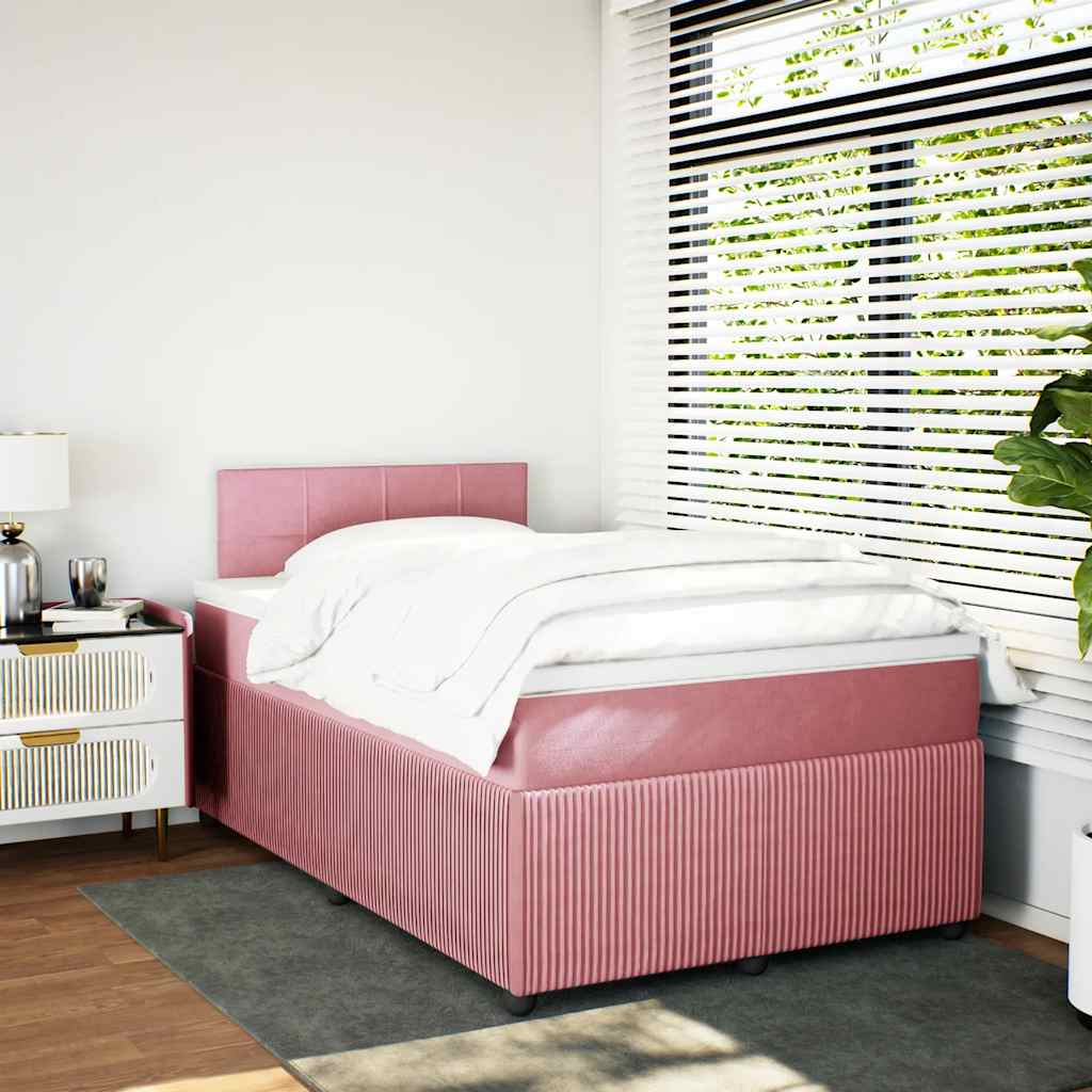 Sommier à lattes de lit avec matelas Rose 120x200 cm Velours