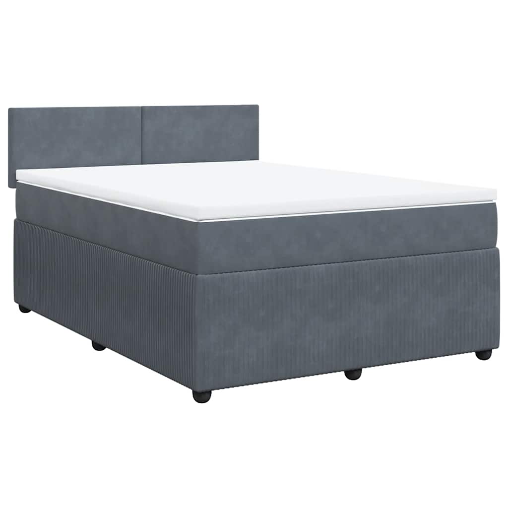 Sommier à lattes de lit et matelas Gris foncé 140x190cm Velours - XIOS