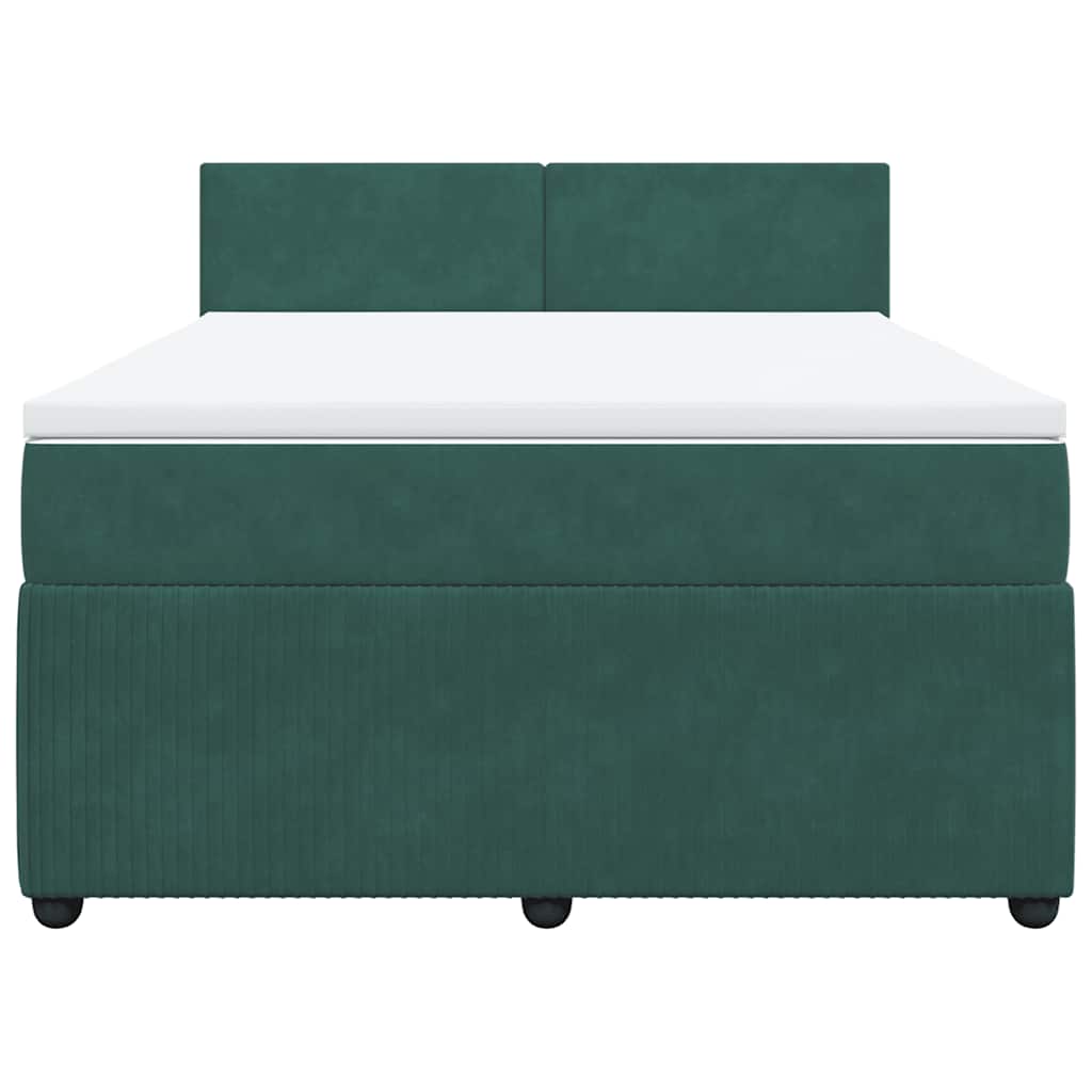 Sommier à lattes de lit et matelas Vert foncé 140x190cm Velours - XIOS