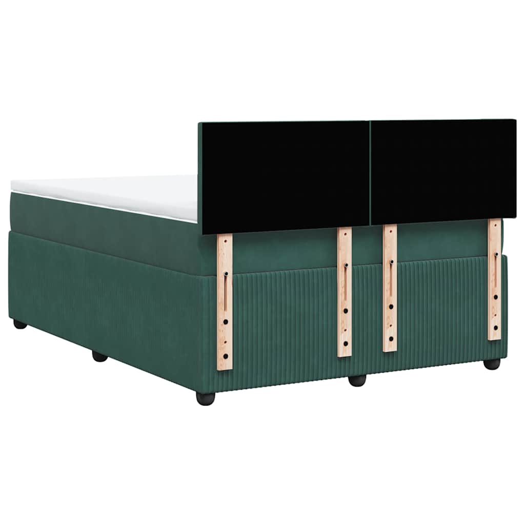 Sommier à lattes de lit et matelas Vert foncé 140x190cm Velours - XIOS
