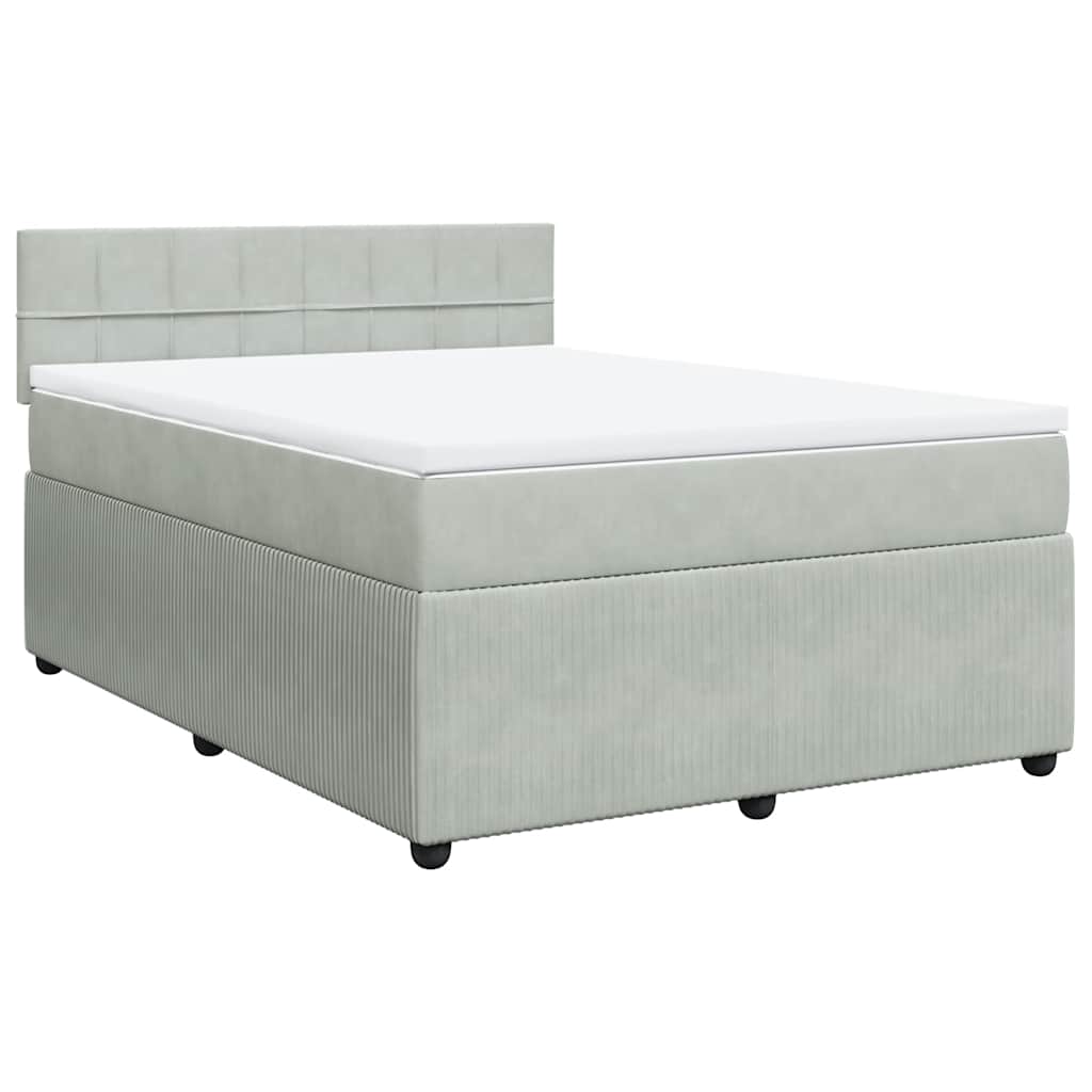 Sommier à lattes de lit et matelas Gris clair 140x190cm Velours - XIOS