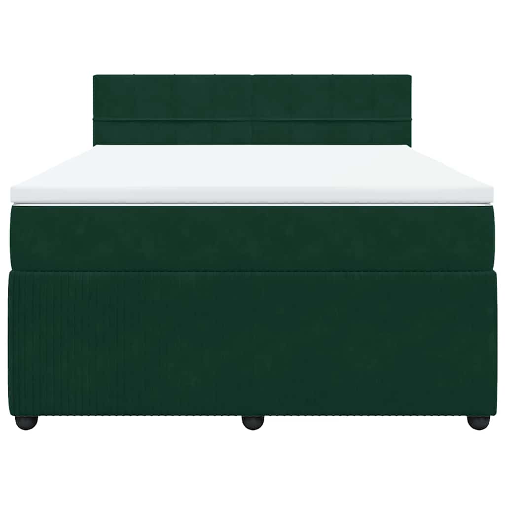 Sommier à lattes de lit et matelas Vert foncé 140x190cm Velours - XIOS