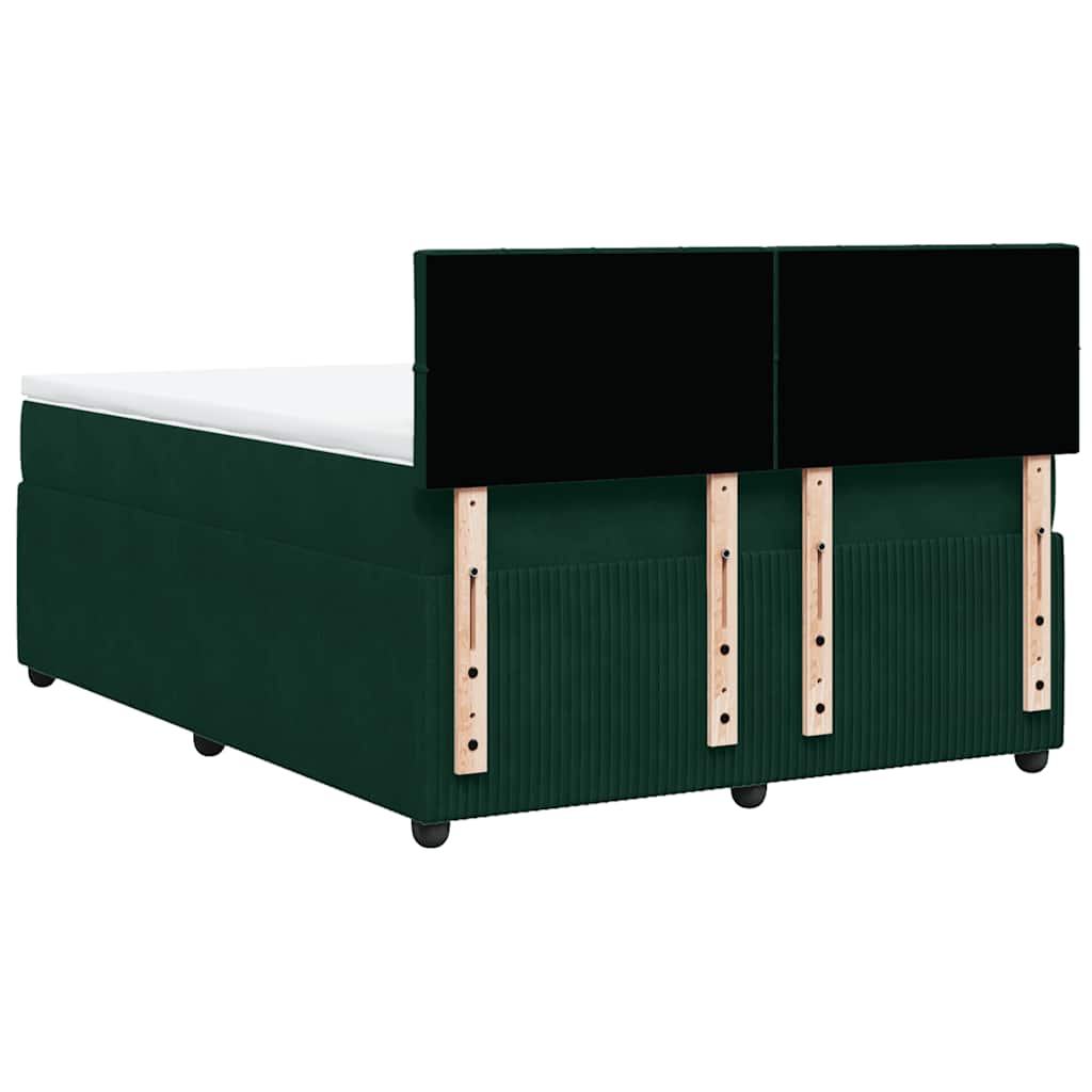 Sommier à lattes de lit et matelas Vert foncé 140x190cm Velours - XIOS