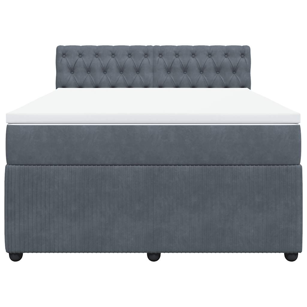 Sommier à lattes de lit et matelas Gris foncé 140x190cm Velours - XIOS