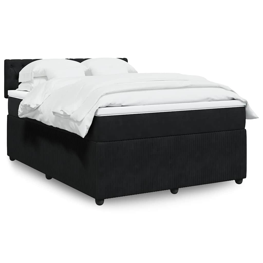 Sommier à lattes de lit avec matelas Noir 140x190 cm Velours - XIOS