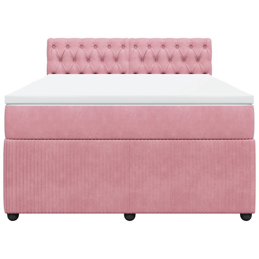 Sommier à lattes de lit avec matelas Rose 140x190 cm Velours - XIOS