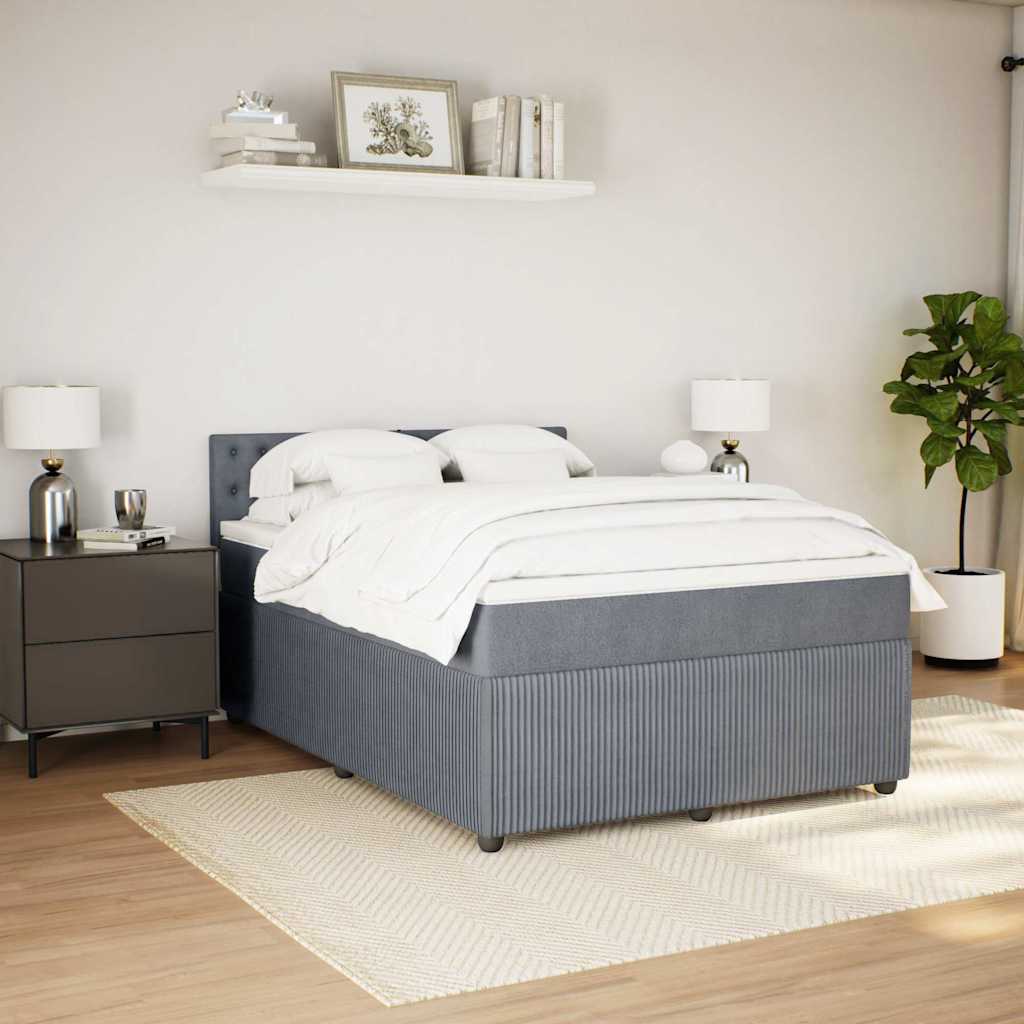 Sommier à lattes de lit et matelas Gris foncé 140x190cm Velours - XIOS
