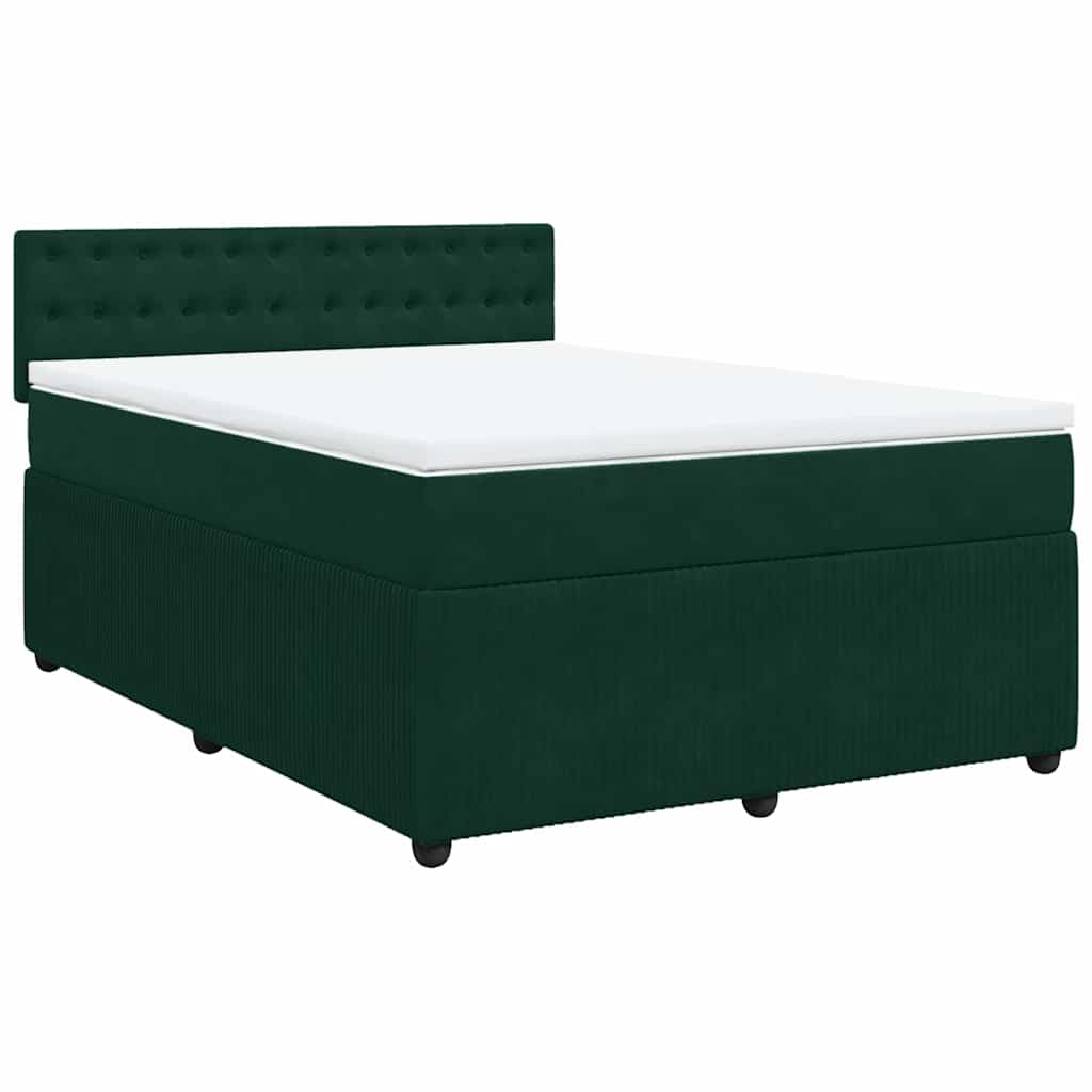 Sommier à lattes de lit et matelas Vert foncé 140x190cm Velours - XIOS
