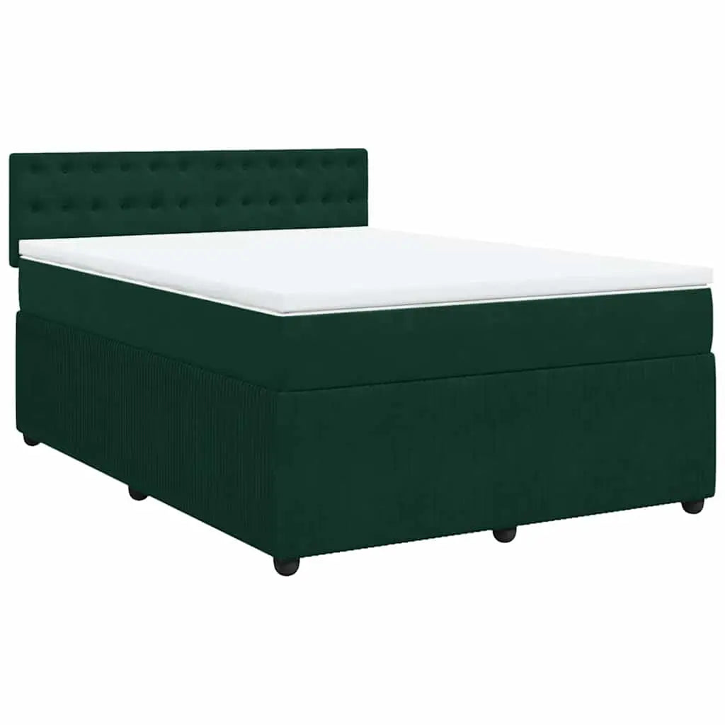 Sommier à lattes de lit et matelas Vert foncé 140x190cm Velours - XIOS