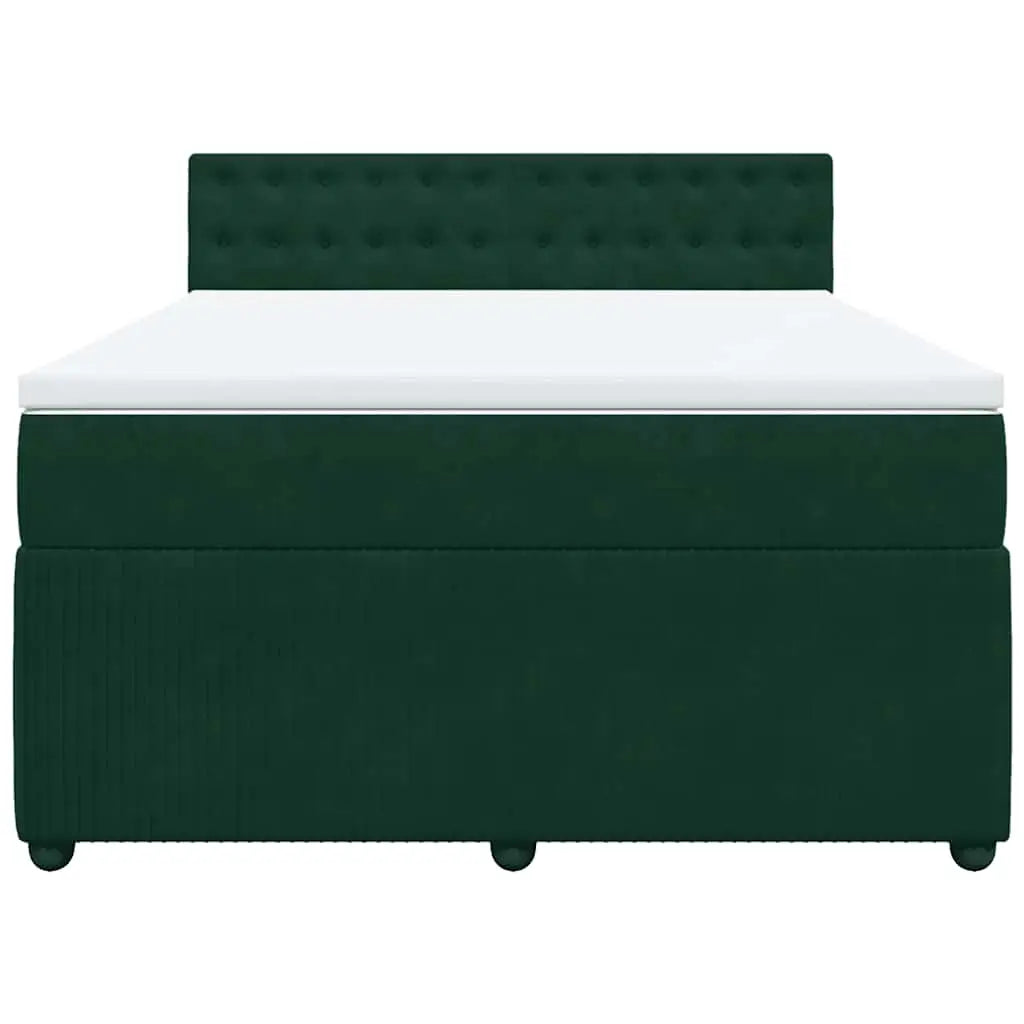 Sommier à lattes de lit et matelas Vert foncé 140x190cm Velours - XIOS