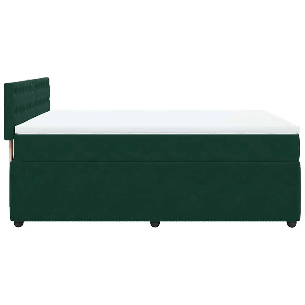 Sommier à lattes de lit et matelas Vert foncé 140x190cm Velours - XIOS
