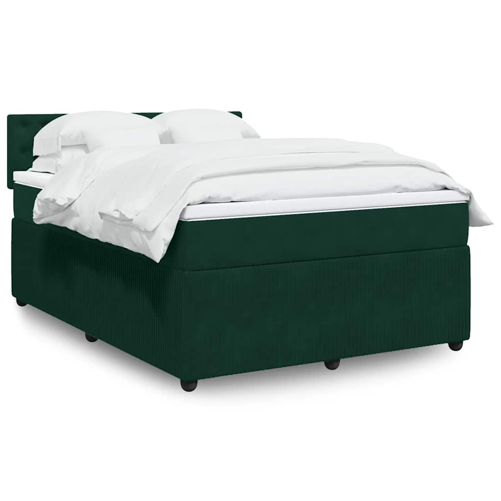 Sommier à lattes de lit et matelas Vert foncé 140x190cm Velours - XIOS
