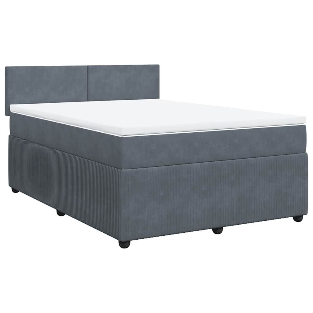 Sommier à lattes de lit et matelas Gris foncé 140x200cm Velours - XIOS