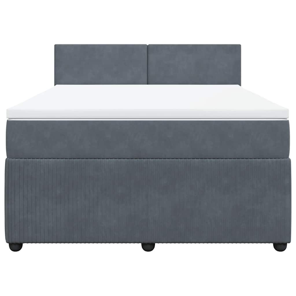 Sommier à lattes de lit et matelas Gris foncé 140x200cm Velours - XIOS