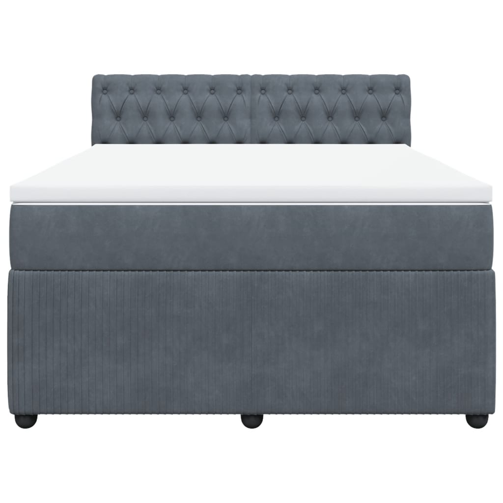 Sommier à lattes de lit et matelas Gris foncé 140x200cm Velours - XIOS