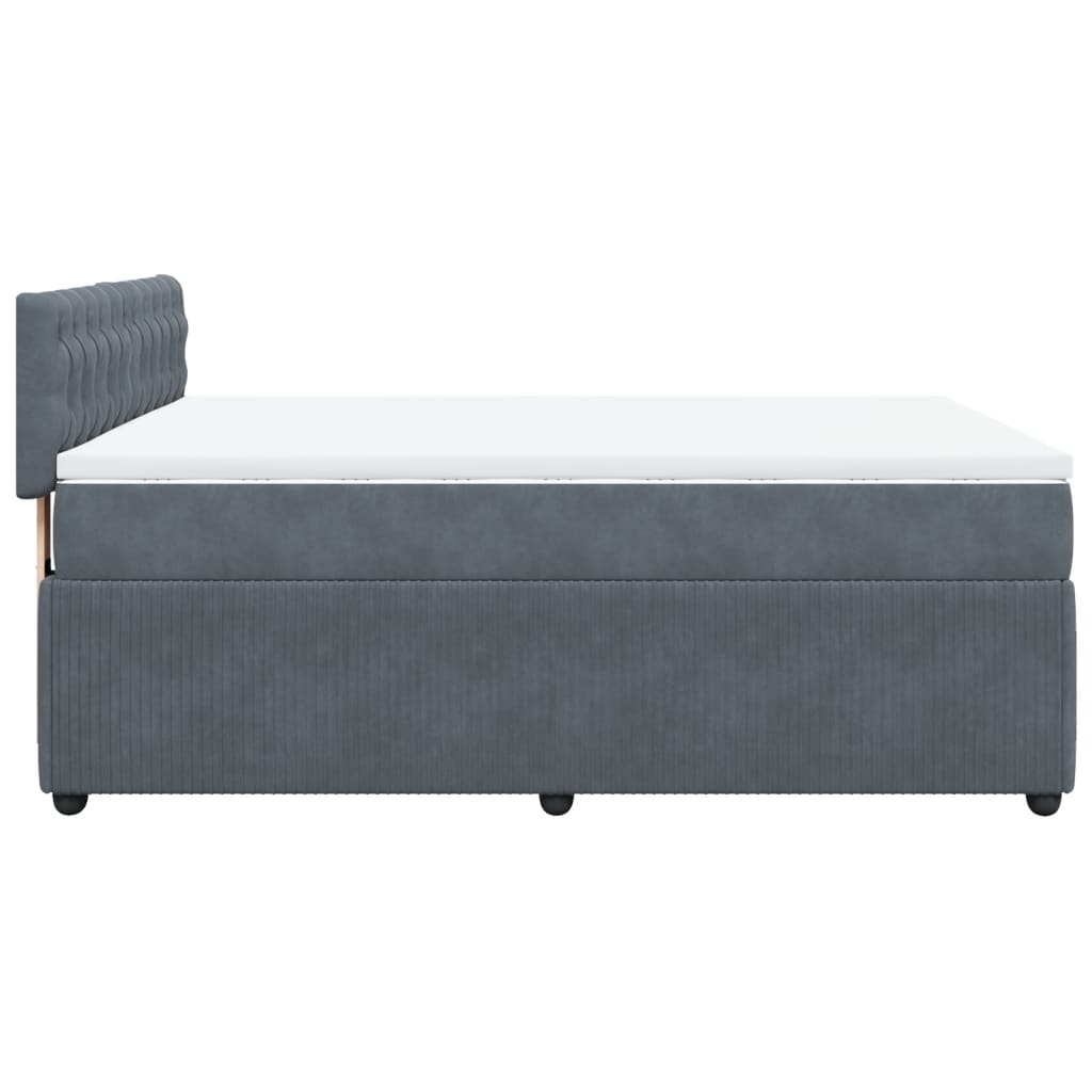 Sommier à lattes de lit et matelas Gris foncé 140x200cm Velours - XIOS