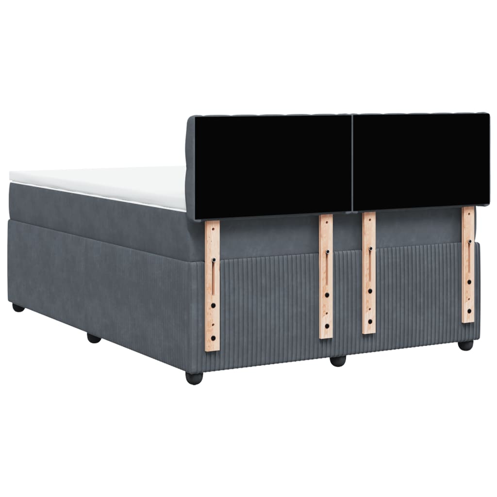 Sommier à lattes de lit et matelas Gris foncé 140x200cm Velours - XIOS