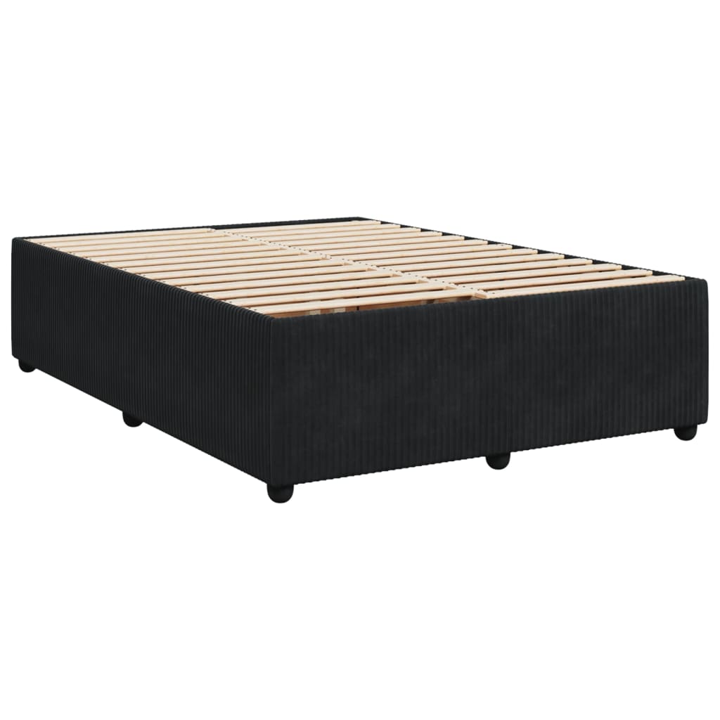 Sommier à lattes de lit avec matelas Noir 140x200 cm Velours - XIOS