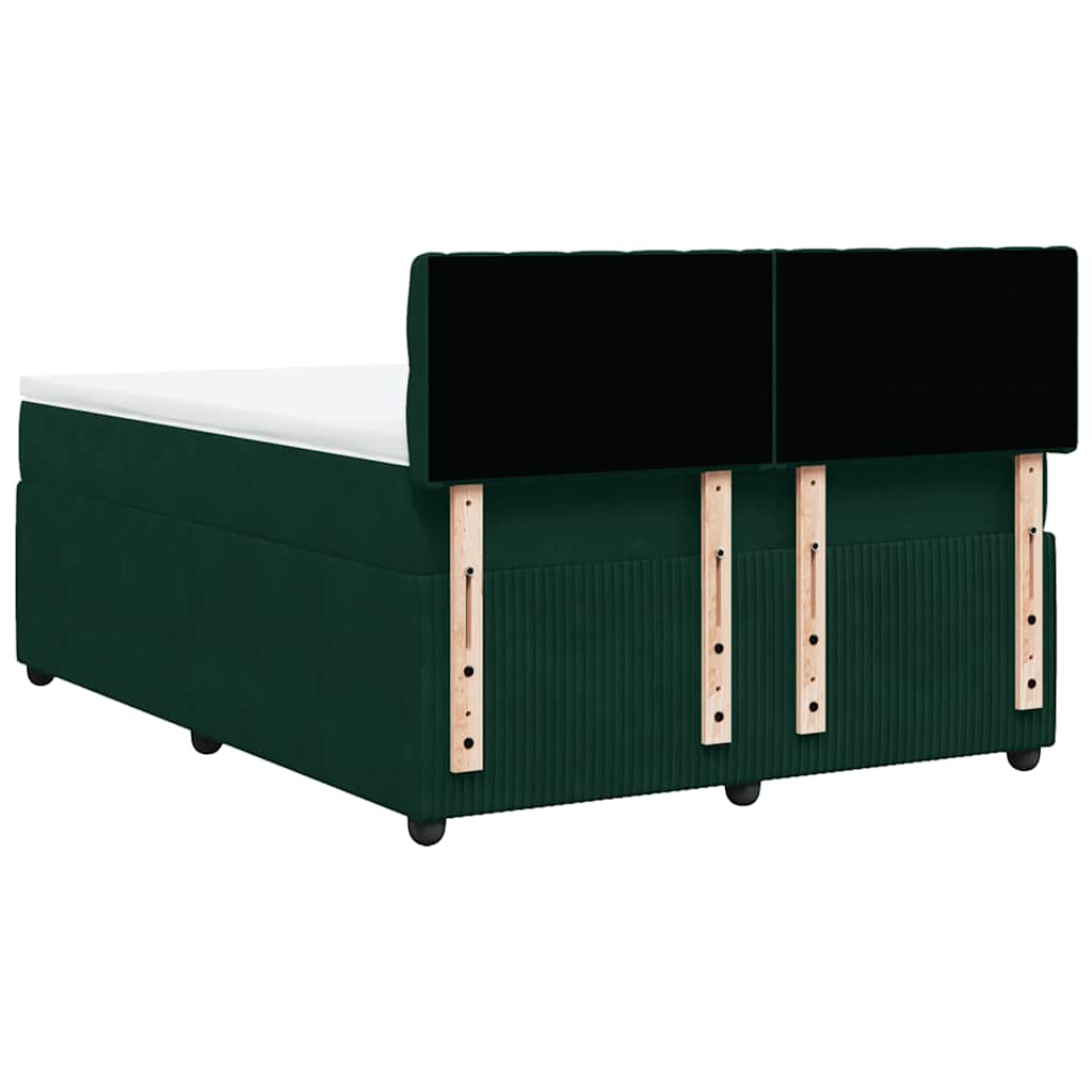 Sommier à lattes de lit et matelas Vert foncé 140x200cm Velours