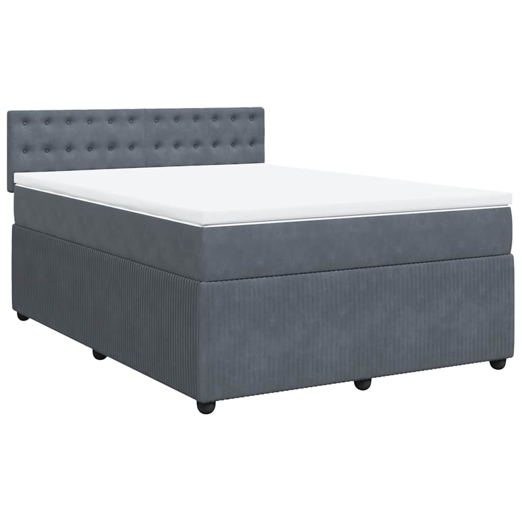 Sommier à lattes de lit et matelas Gris foncé 140x200cm Velours - XIOS