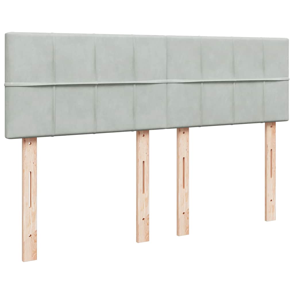 Sommier à lattes de lit et matelas Gris clair 160x200cm Velours - XIOS