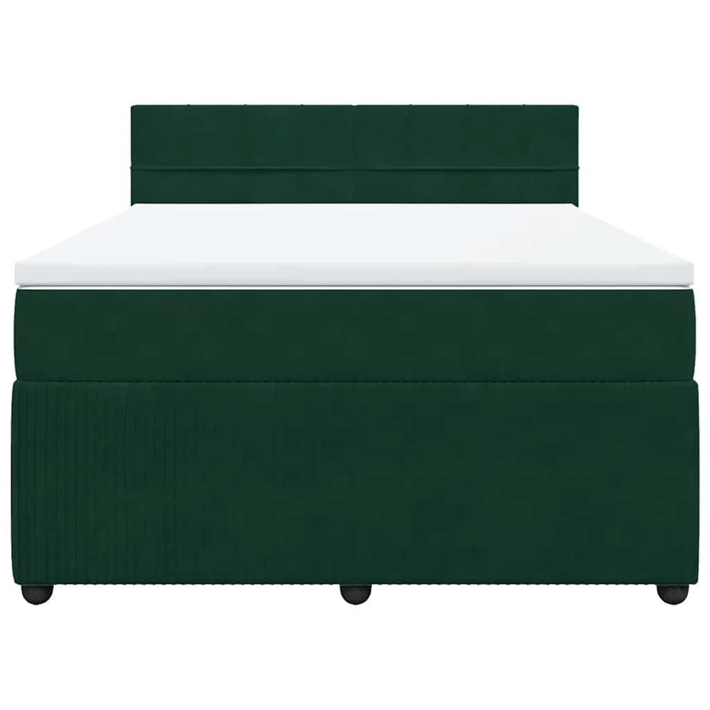 Sommier à lattes de lit et matelas Vert foncé 160x200cm Velours