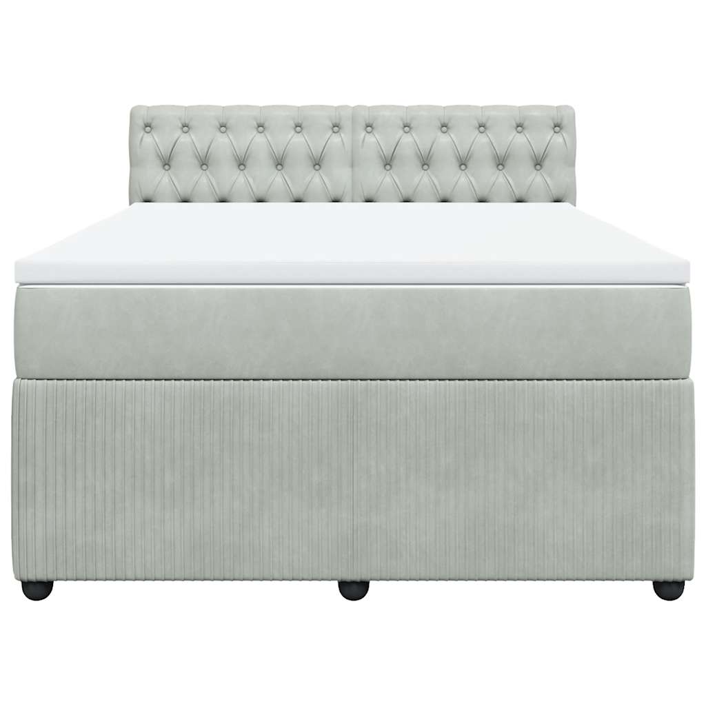 Sommier à lattes de lit et matelas Gris clair 160x200cm Velours - XIOS