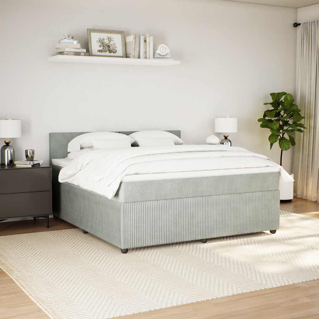 Sommier à lattes de lit et matelas Gris clair 180x200cm Velours - XIOS