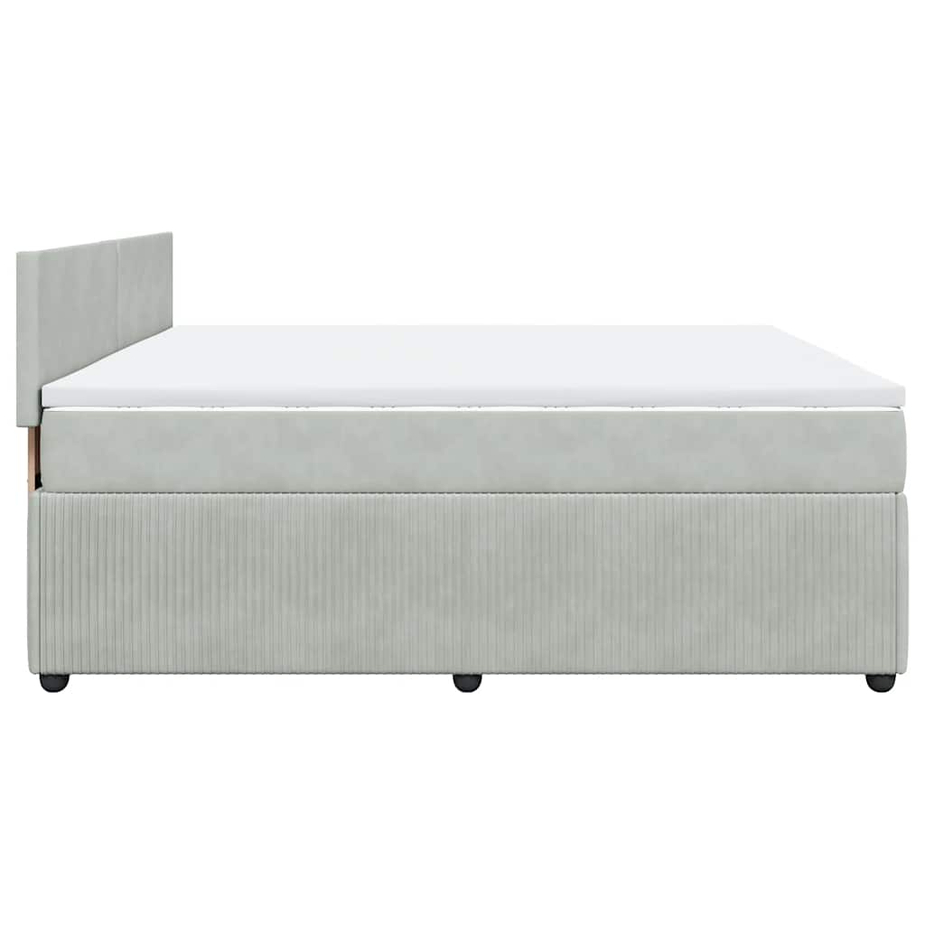 Sommier à lattes de lit et matelas Gris clair 180x200cm Velours - XIOS