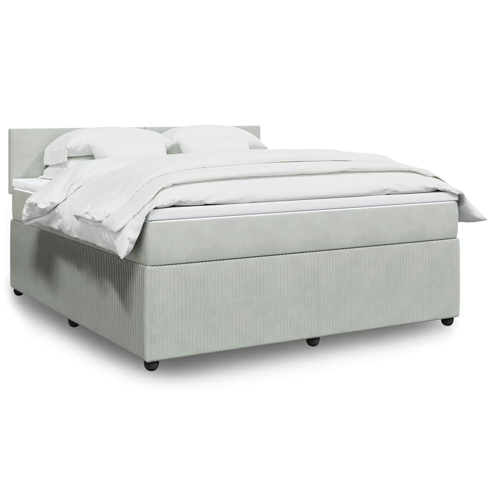 Sommier à lattes de lit et matelas Gris clair 180x200cm Velours - XIOS