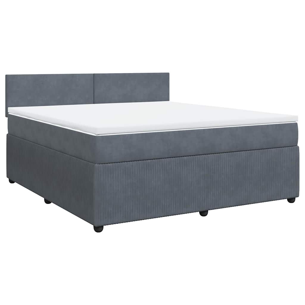 Sommier à lattes de lit et matelas Gris foncé 180x200cm Velours - XIOS