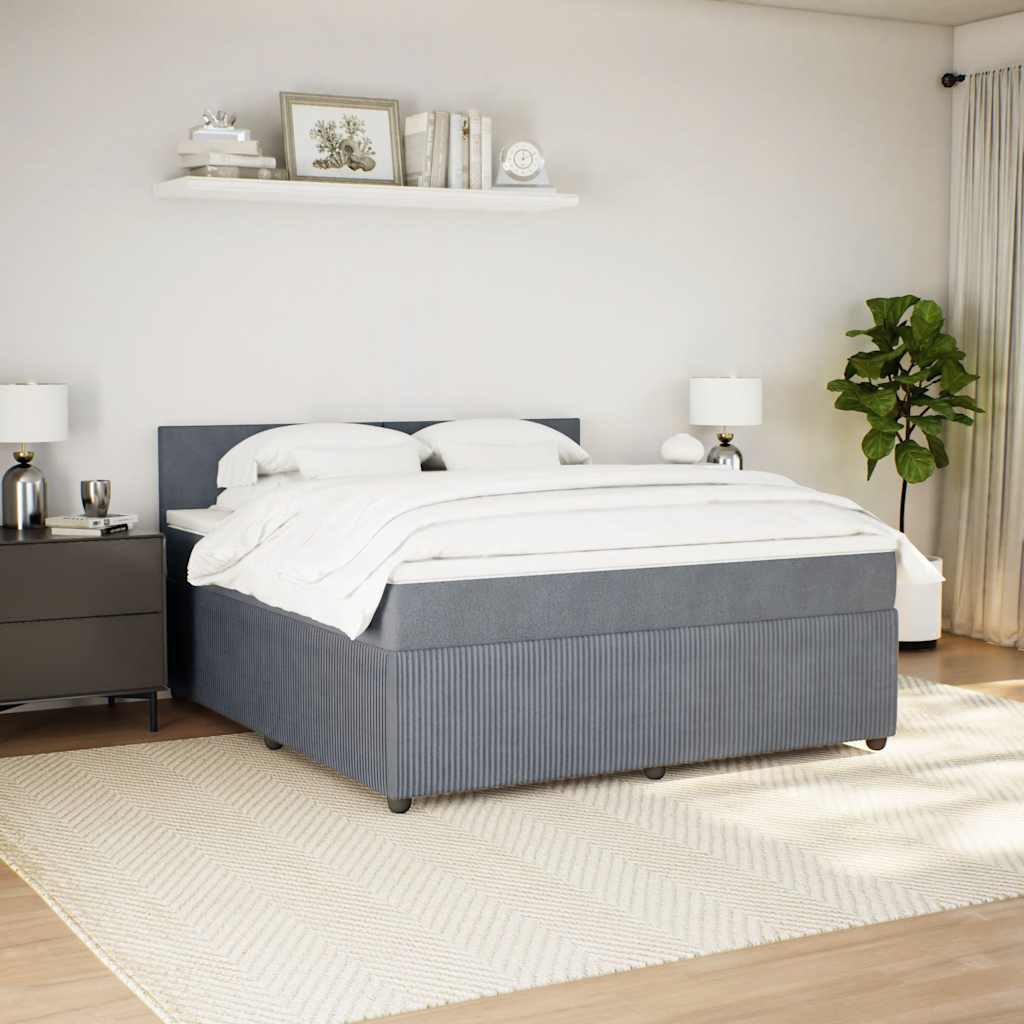 Sommier à lattes de lit et matelas Gris foncé 180x200cm Velours - XIOS