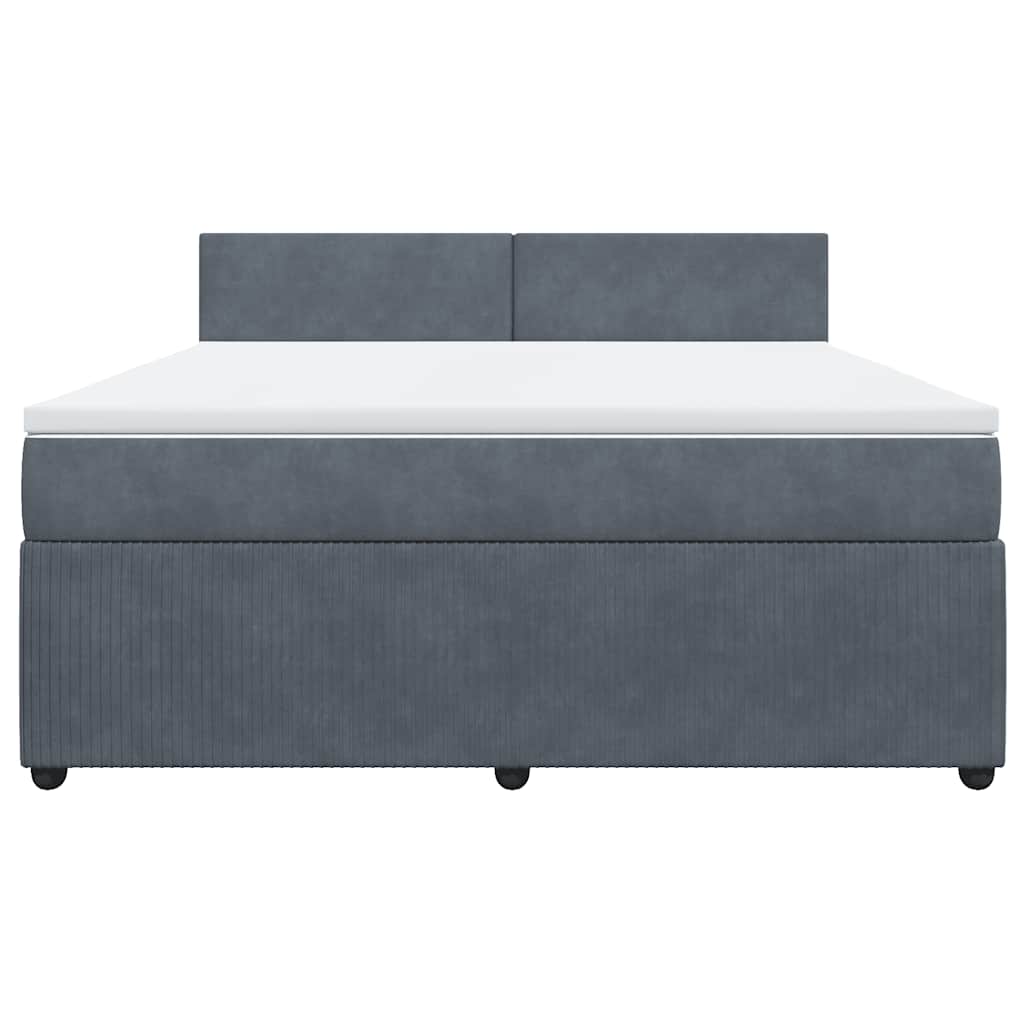 Sommier à lattes de lit et matelas Gris foncé 180x200cm Velours - XIOS