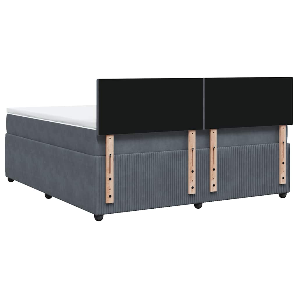 Sommier à lattes de lit et matelas Gris foncé 180x200cm Velours - XIOS