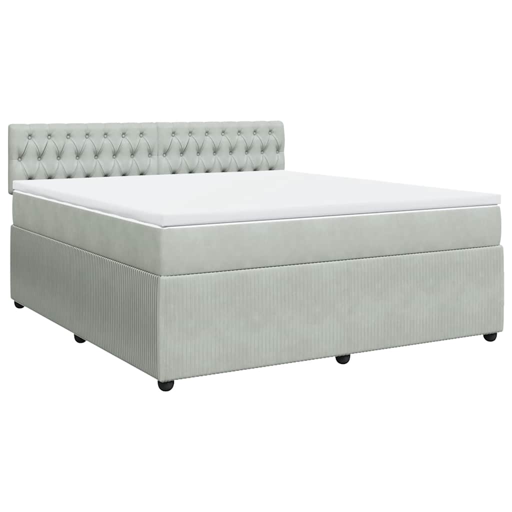 Sommier à lattes de lit et matelas Gris clair 180x200cm Velours - XIOS