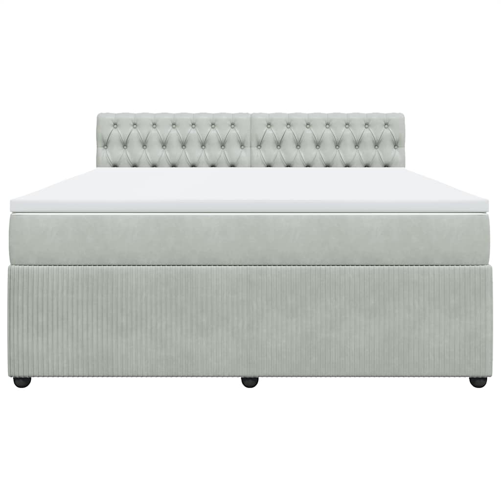Sommier à lattes de lit et matelas Gris clair 180x200cm Velours - XIOS